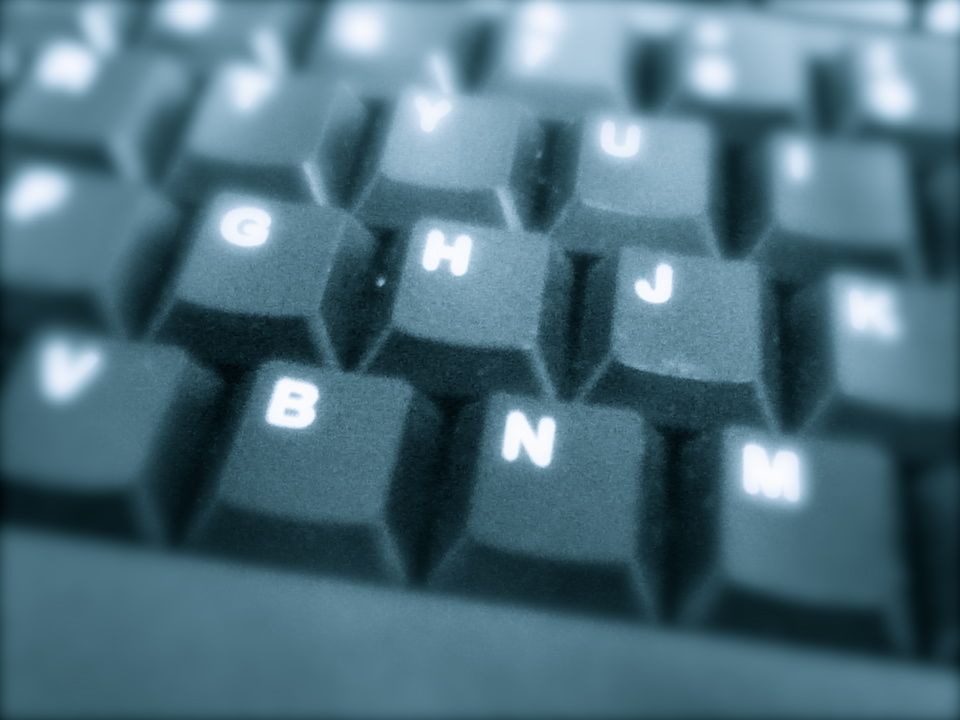 Closeup picture of a computer keyboard